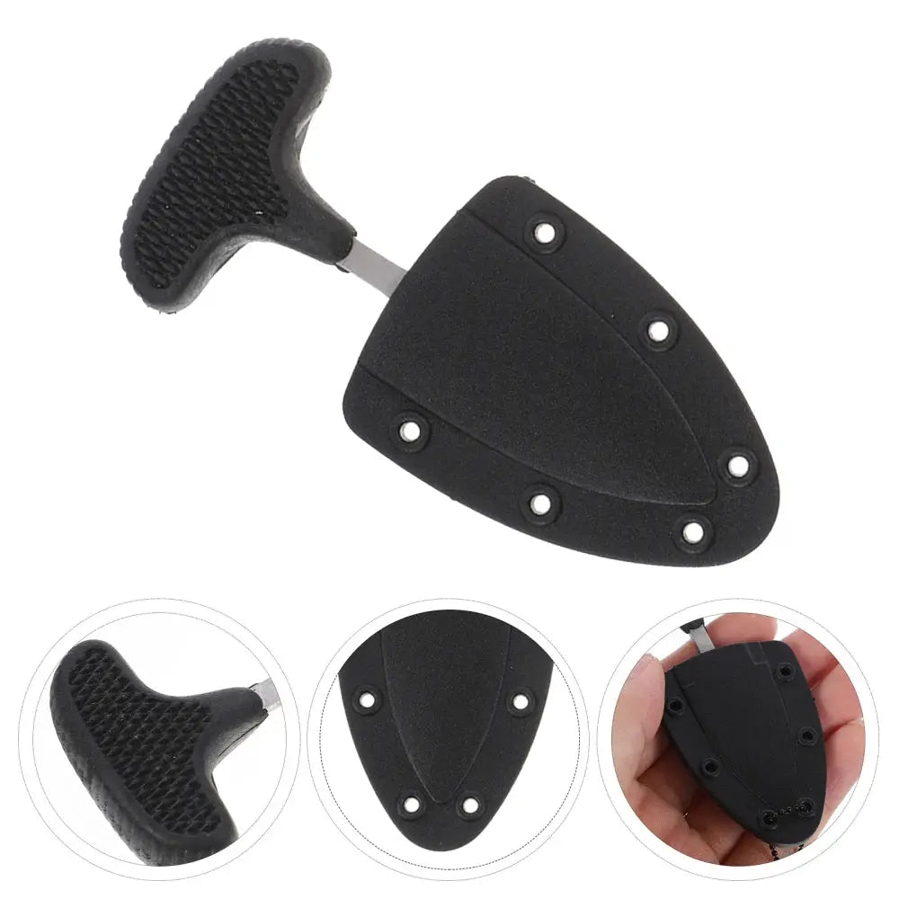 Simples Market multifunctional necklace cutter in black with T-handle and compact sheath