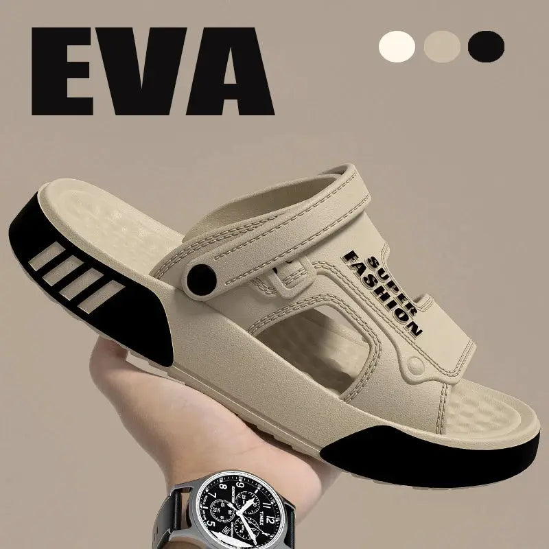 Men EVA Slides Platform Sandals Soft Sole Beach Shoes Indoor Outdoor Casual Home Slippers