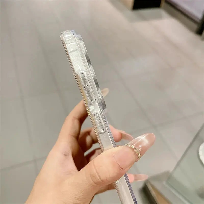Clear MagSafe phone case for Samsung Galaxy smartphones, transparent with side button covers