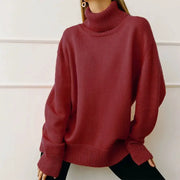 CozyCore Women Autumn Winter Fleece Thickened Warm Turtleneck Sweater Slim Fit Roll Neck Flattering Silhouette