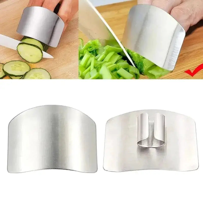 Stainless Steel Finger Protector For Kitchen Knife Slicing Guard Keeps Fingers Safe During Chopping