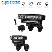 USB Rechargeable Bike Front Light With 120dB Horn Waterproof 6 Lighting Modes Bicycle Bell Easy To Install