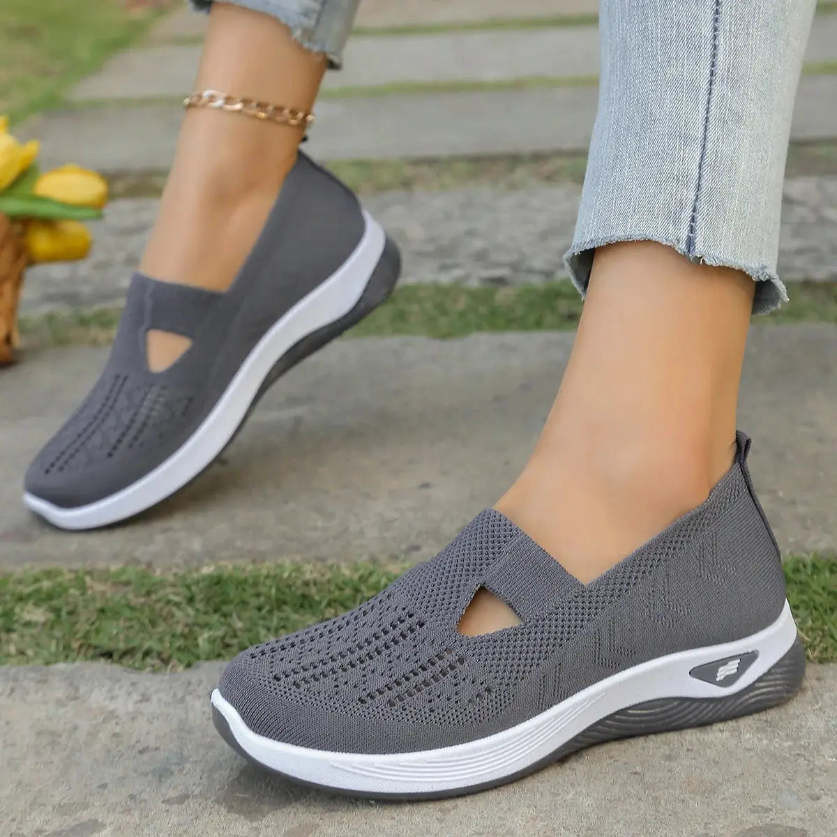 NovaStride Casual Slip On Womens Summer Shoes With Breathable Mesh Upper For All Day Comfort