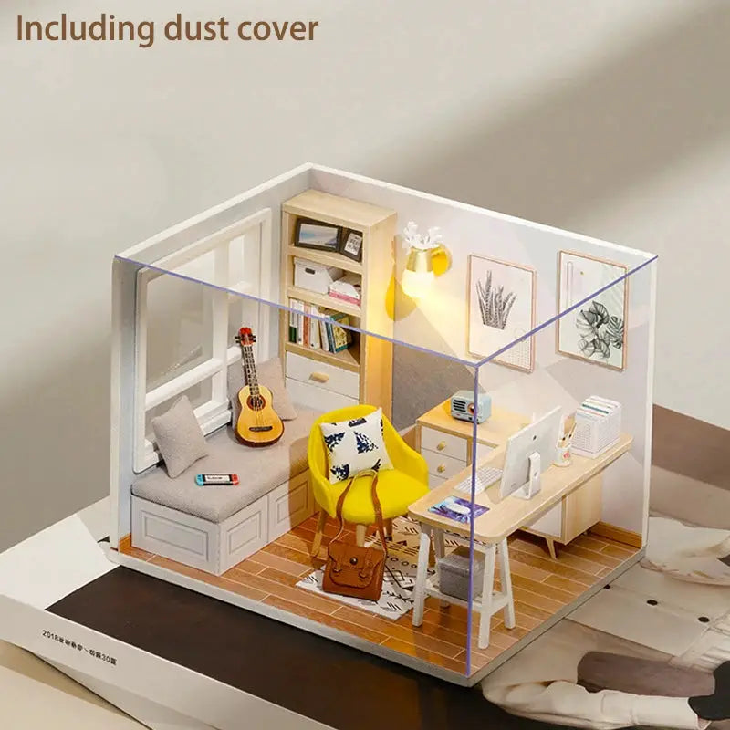 Wooden Miniature Doll House Kit DIY 3D Puzzle Building Model For Birthday Gifts And Home Decor Display