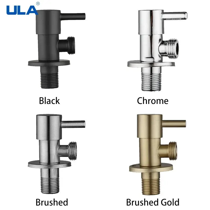 ULA single cold water valve for bidet faucet by Simples Market; four finishes: Black, Chrome, Brushed, Brushed Gold