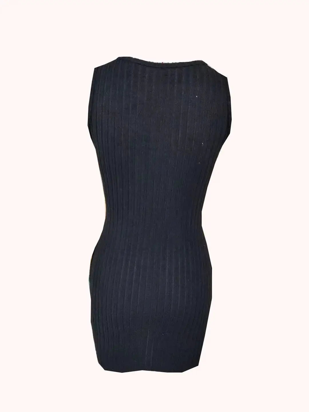 Button Front With Pocket Tank Dress Spring Summer Sleeveless Bodycon