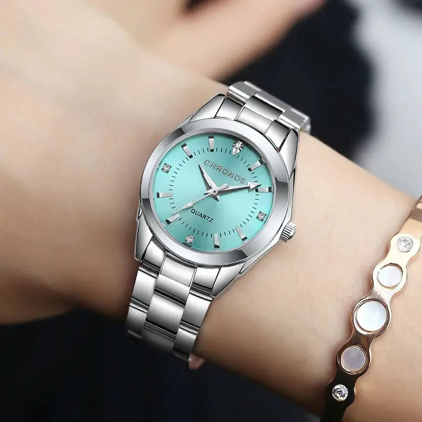 Chronos Elegant Women Watch Luxury Stainless Steel Wristwatch With Japanese Quartz Movement Gift For Her