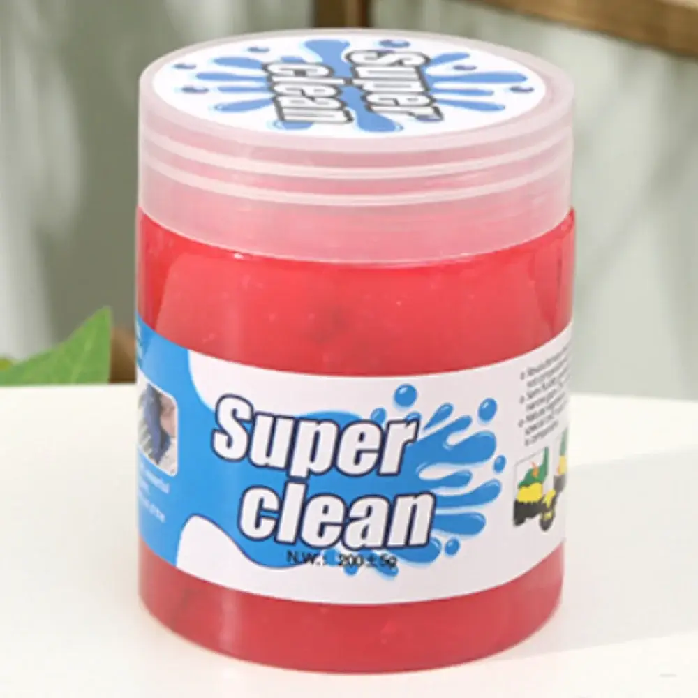 Super Clean car cleaning gel jar with red gel and blue label