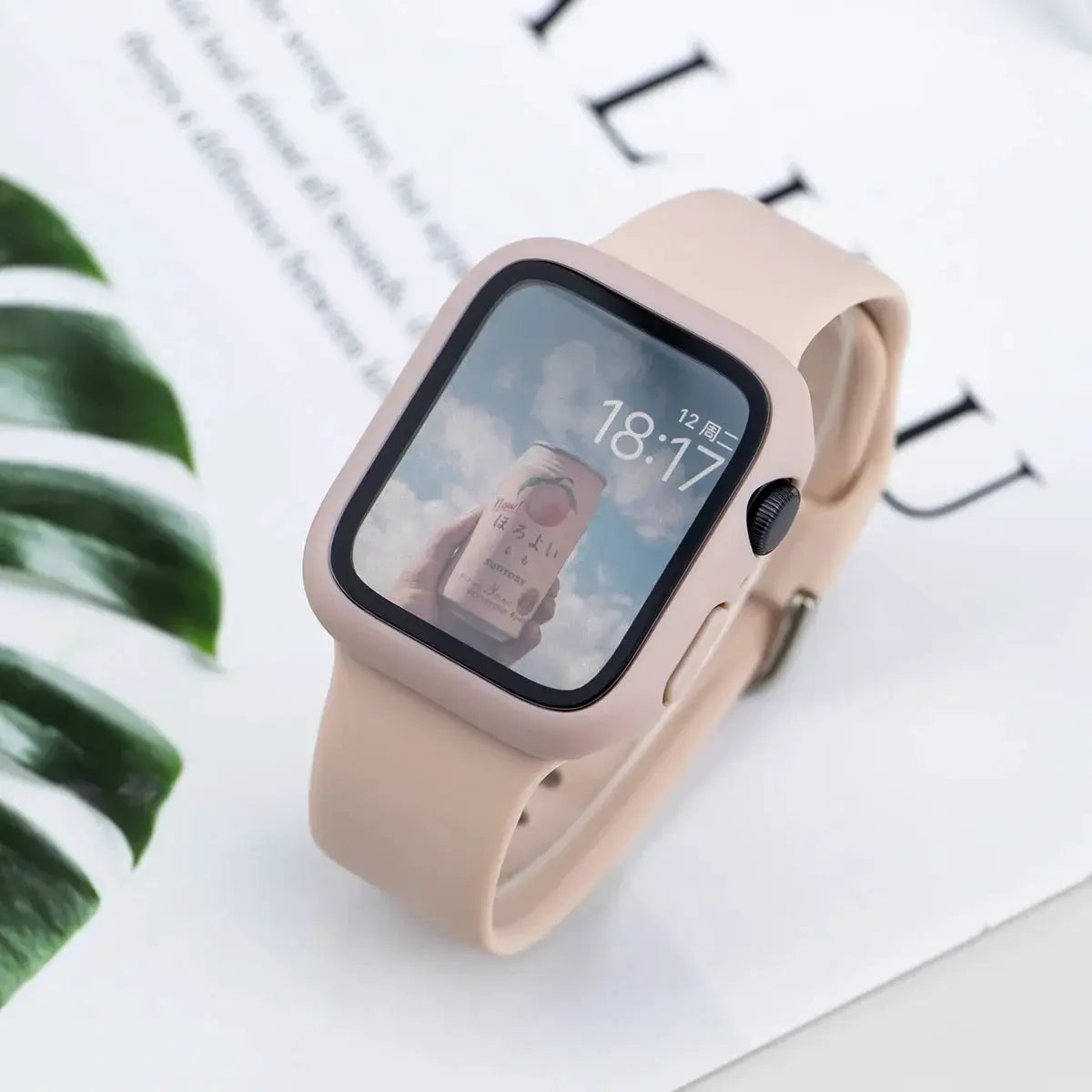 Glass+Case+Strap For Apple Watch band 44mm 40mm 45 41 38 42 46mm Silicone watchbands bracelet iWatch series 11 10 9 7 6 5 4 3 SE