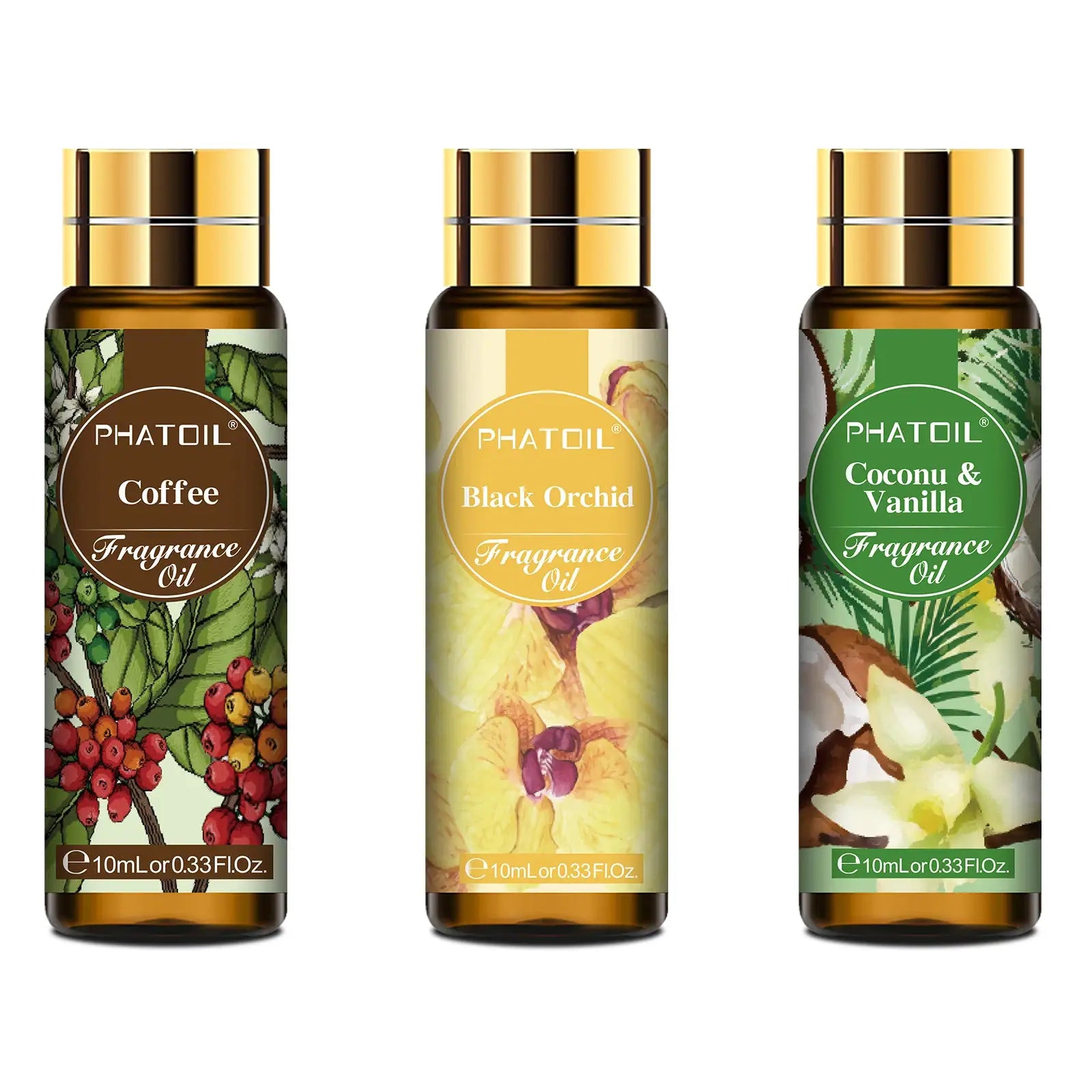 Phatoil Sweet Fruit Fragrance Oils Set 10ml For Aromatherapy And Diy Candles Cherry Apple Strawberry Mango Coconut