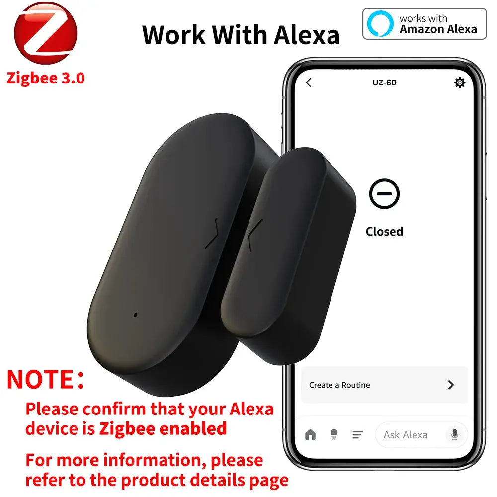 Zigbee 3.0 Contact Sensor Door And Window Sensor Hub Required Works With Home Assistant Alexa Yandex ZHA Zigbee2MQTT HA