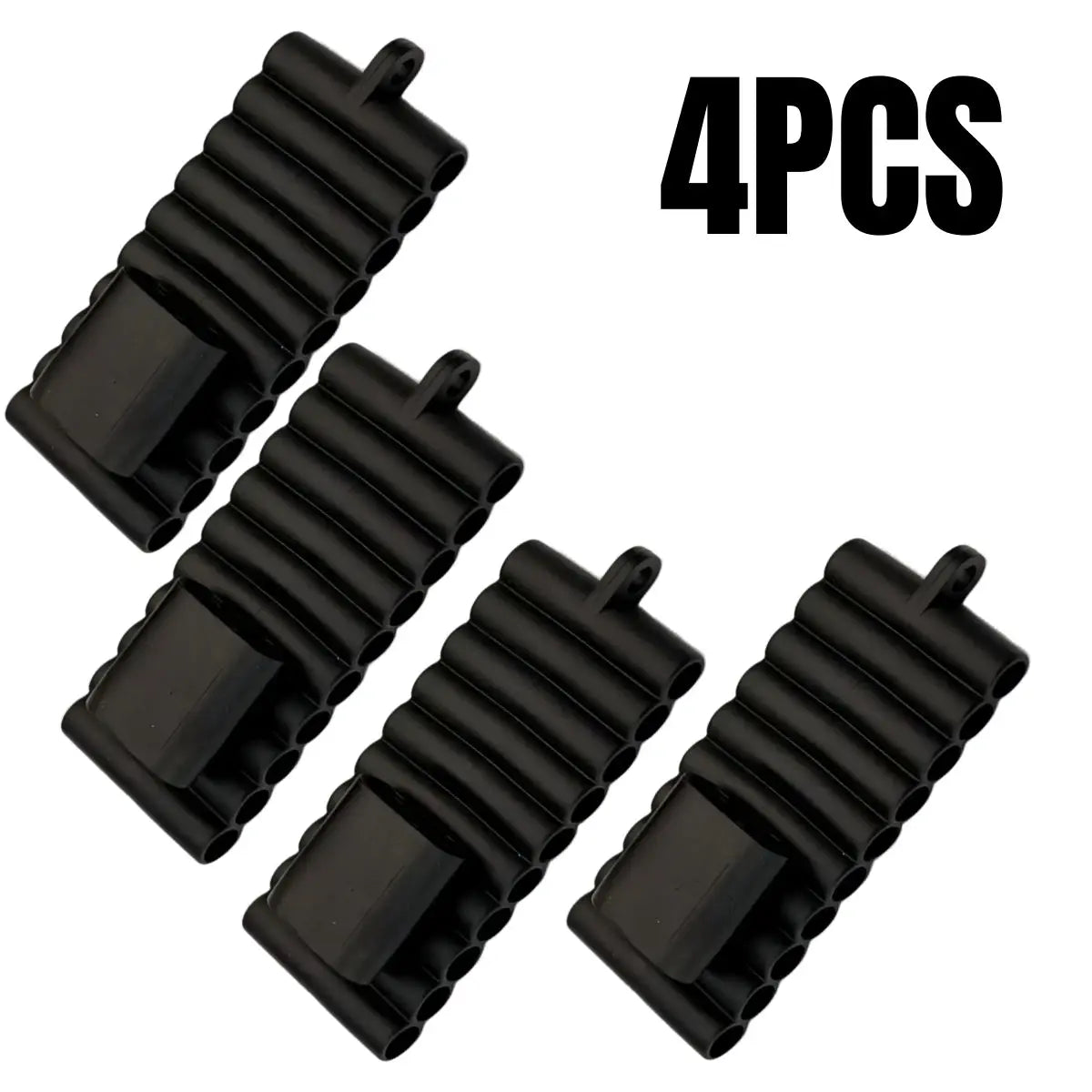 Simples Market 4-pack screwdriver bit holders, soft rubber 22-hole, 1/4 inch hex, black