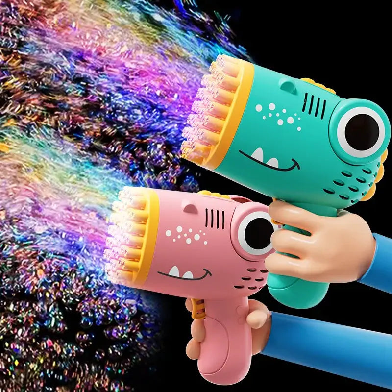 40 Hole Dinosaur Bubble Machine Handheld Electric Bubble Gun for Outdoor Weddings and Parties