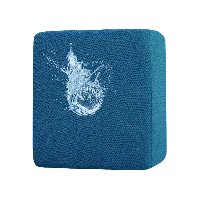 Outdoor patio sofa cushion cover, teal blue waterproof stretch fabric by Simples Market