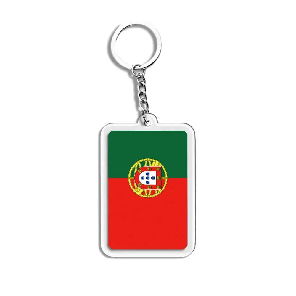 National Flags Keychain Set With Glass Inlay Ten Flags Zinc Alloy