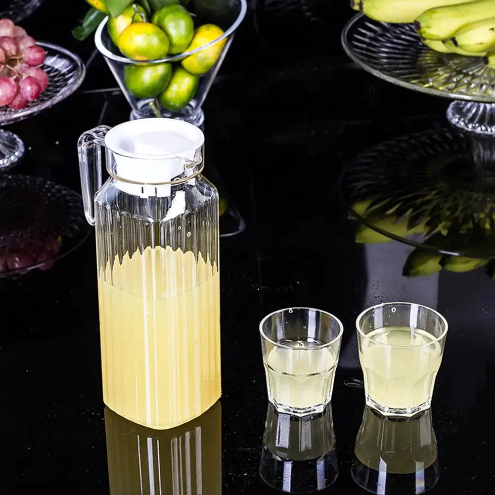 1.1L Transparent Plastic Pitcher for Juices And Drinks Storage Fridge