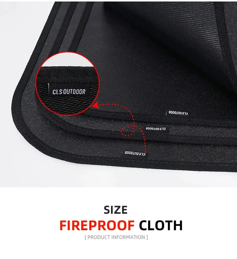 Fireproof cloth mat by Simples Market, black fiberglass insulation blanket for camping and barbecue
