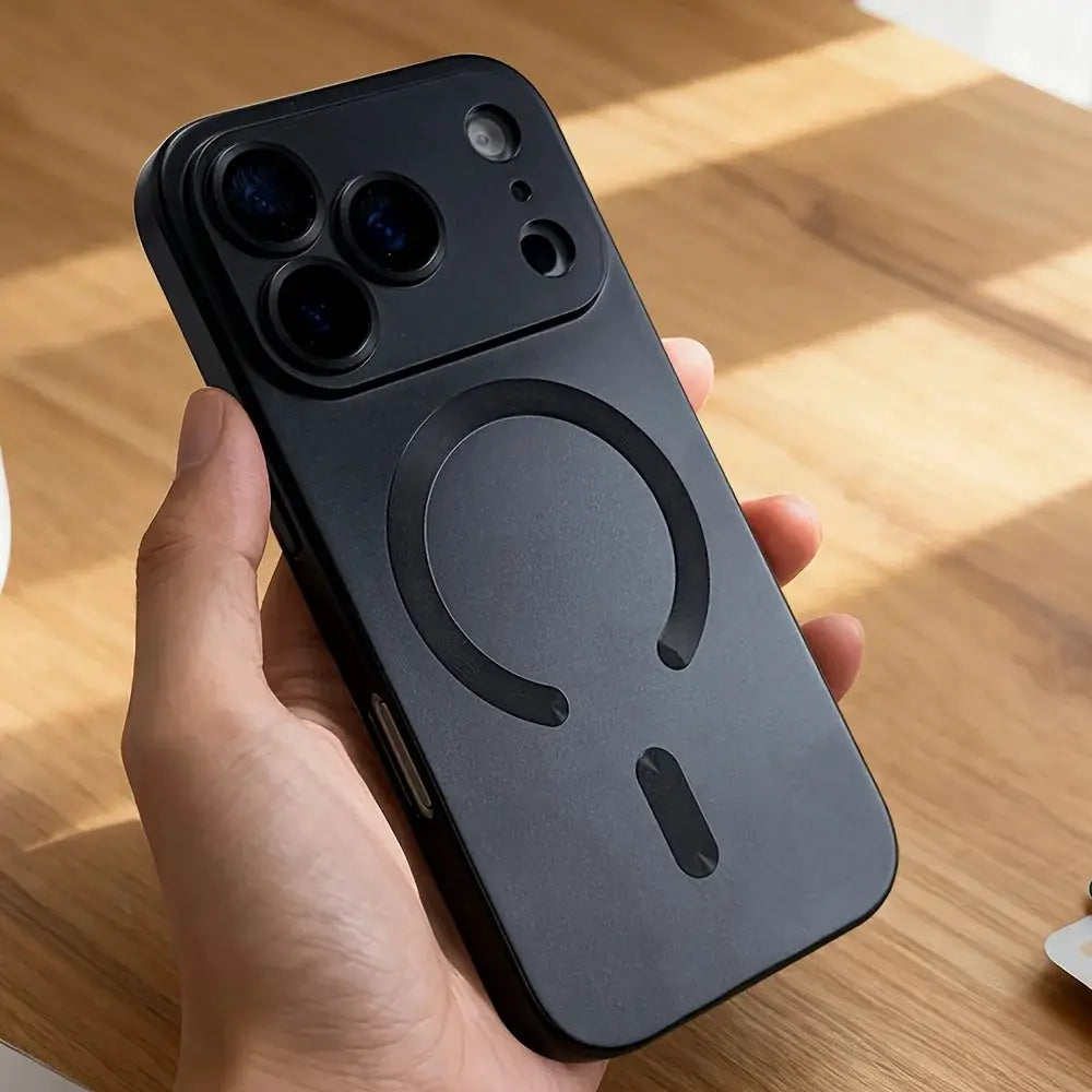 Metallic Paint Magnetic Soft TPU Case For iPhone 17 16 15 14 Plus 13 12 11 Pro Max Wireless Charging Lens Protection