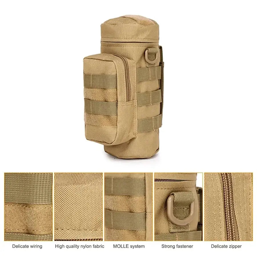 Tactical Molle Water Bottle Bag Pouch Holder Outdoor Camping Hiking Cycling Fishing Hunting 5 Liter Hydration Carrier