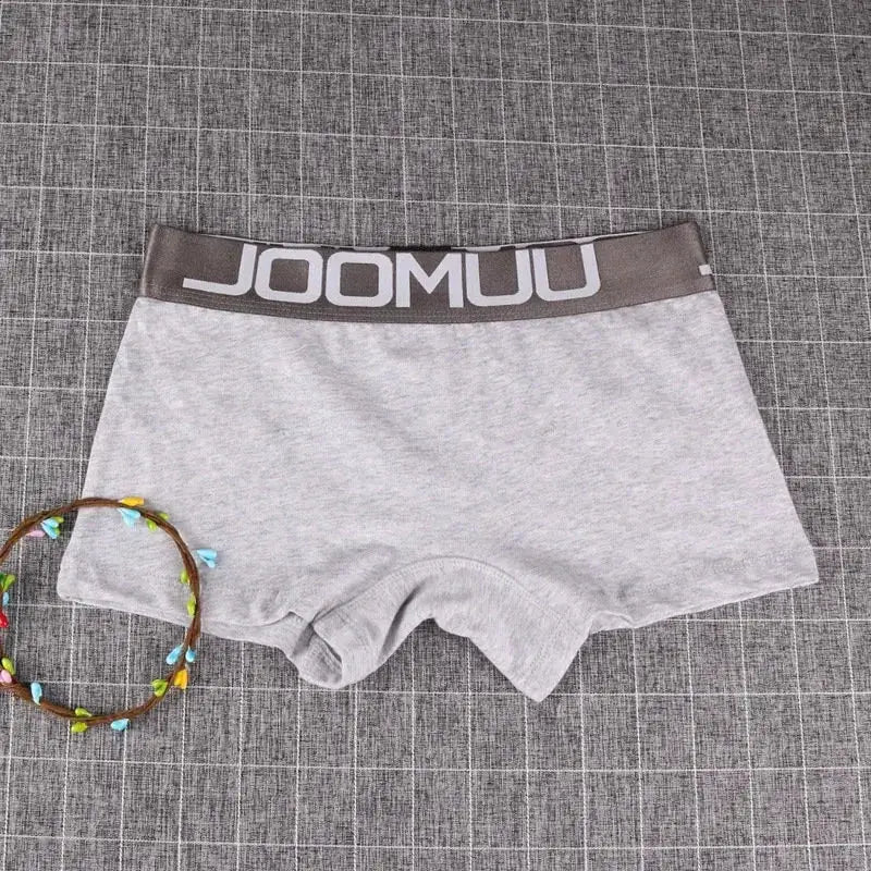 Women's gray cotton boxer briefs with JOOMUU waistband, Simples Market brand