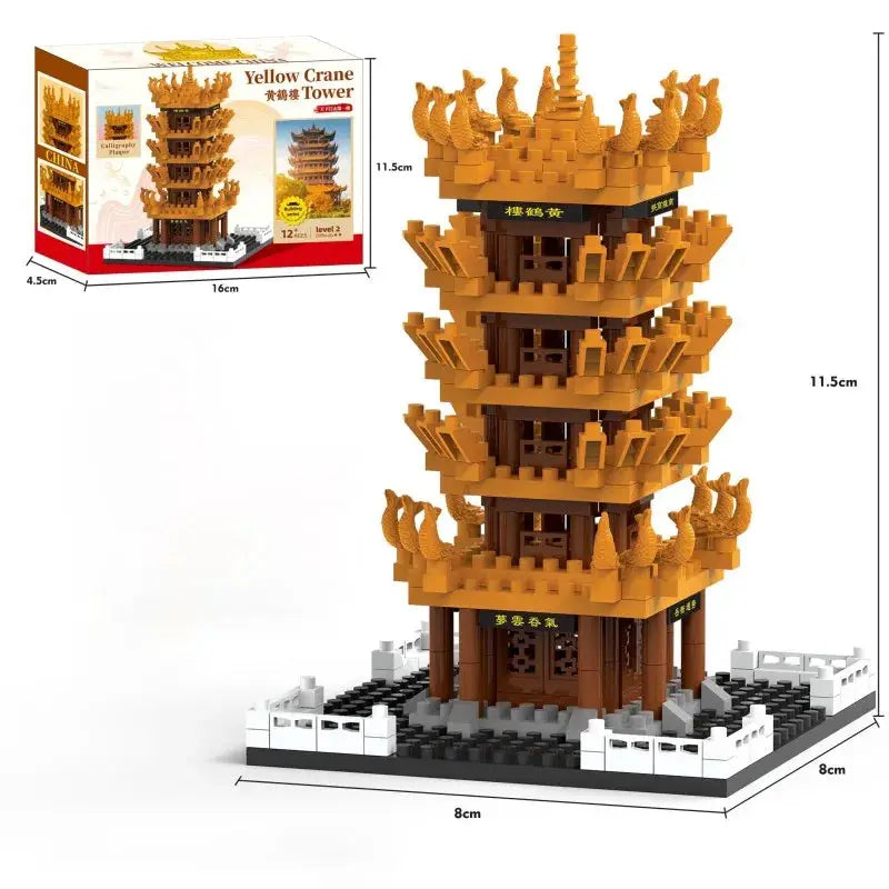 Yellow Crane Tower Building Blocks Set For Kids Educational Toy For Boys And Girls