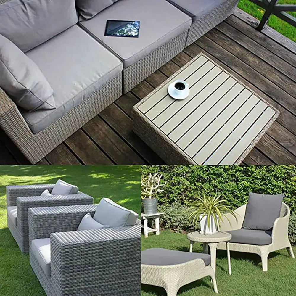 Sofa cushion replacement covers, 1-4 piece outdoor set in gray woven fabric for wicker furniture