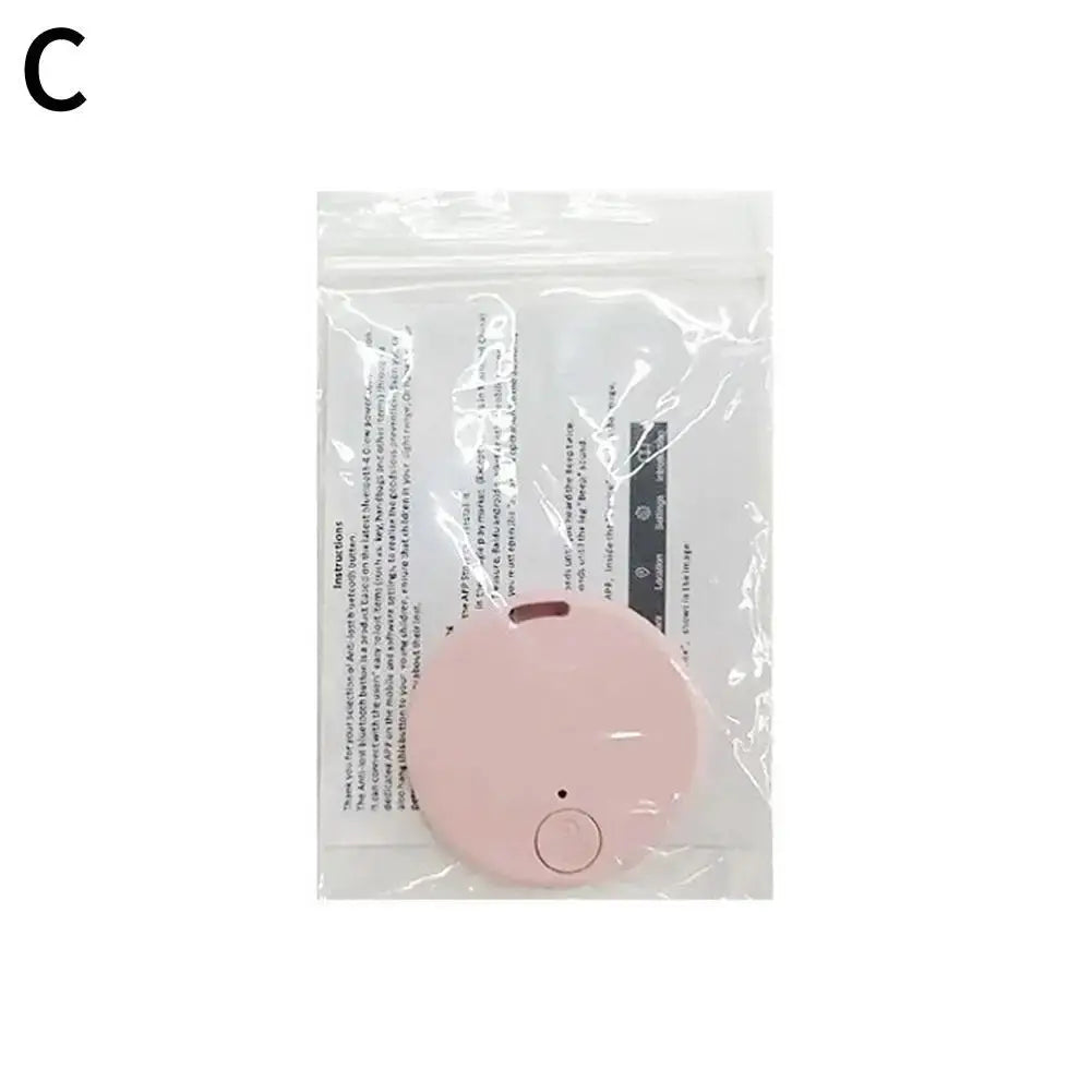 Simples Market round pink GPS Bluetooth 5.0 anti-lost tracker in plastic packaging