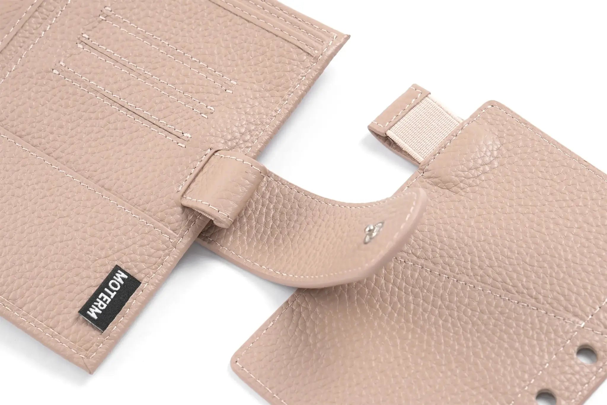 Moterm Luxe 2.0 pocket-size planner in pebble-grain pink leather with card slots by Simples Market