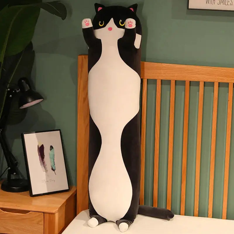 Funny Joy Cute Soft Long Cat Plush Pillow 50 70 90 110 130 cm For Office Nap Bed Home Decor Gift For Kids Girls