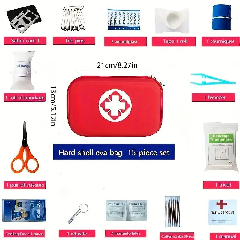 188 Piece Comprehensive First Aid Kit for Car Home Travel Camping Office and Sports with Emergency Essentials