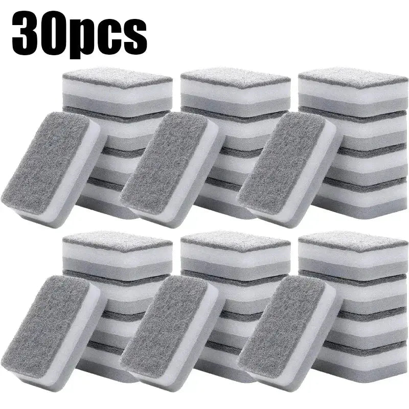 Magic Three Layer Cleaning Sponges Reusable Kitchen Scrubbing Pads For Pans Pots Dishes And Surfaces