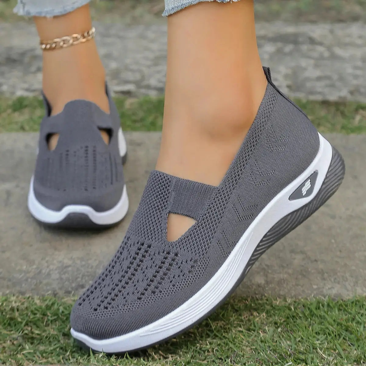 NovaStride Casual Slip On Womens Summer Shoes With Breathable Mesh Upper For All Day Comfort