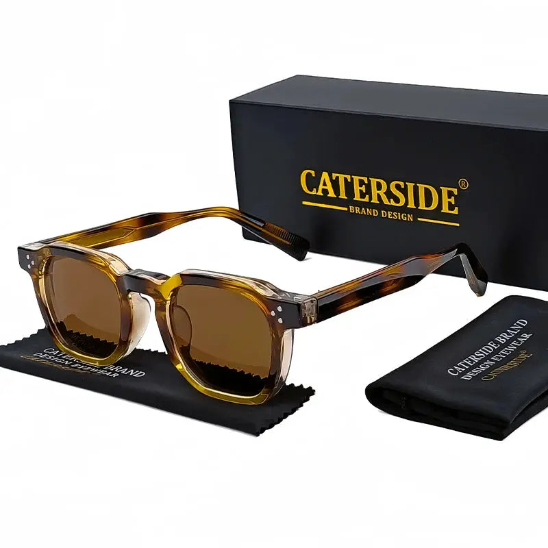 Caterside Fashion Unisex Small Frame Square Sunglasses Personalized Design With UV400 Lenses