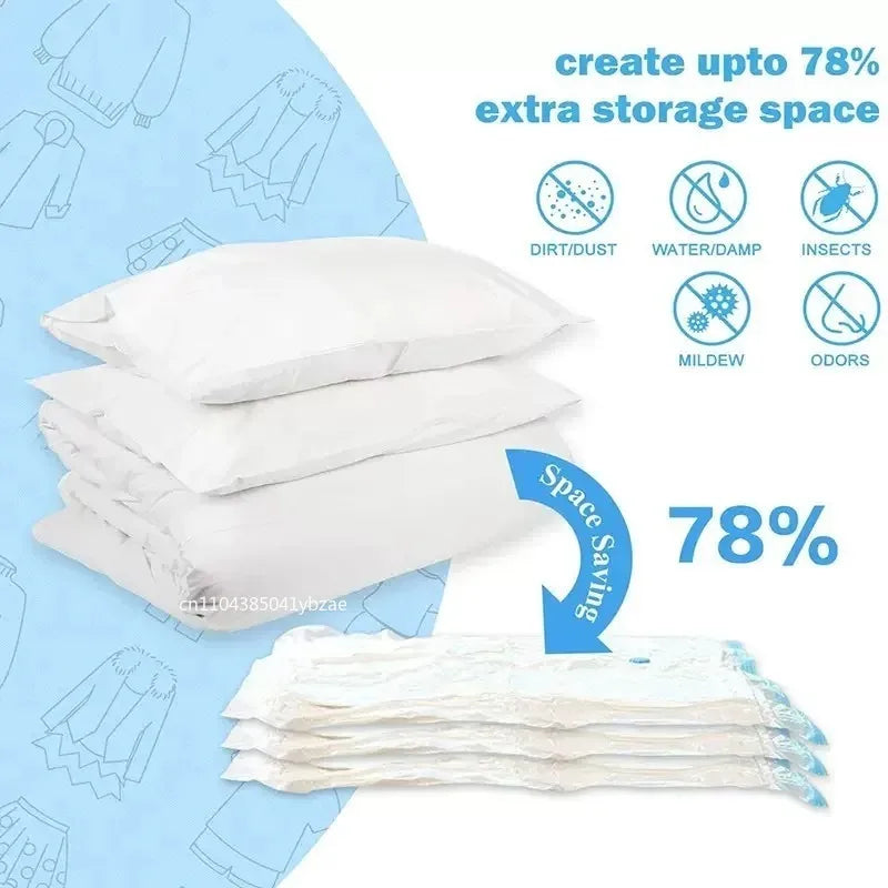 Thickened Vacuum Bags for Quilts and Clothes Storage Transparent