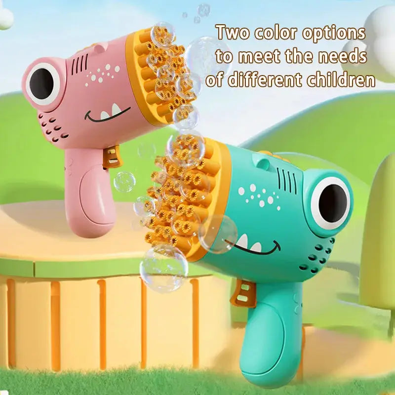 40 Hole Dinosaur Bubble Machine Handheld Electric Bubble Gun for Outdoor Weddings and Parties