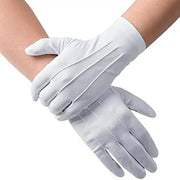 Men's white cotton gloves, formal tuxedo/ceremonial wear, 4-pack for parade and cosplay, Simples Market