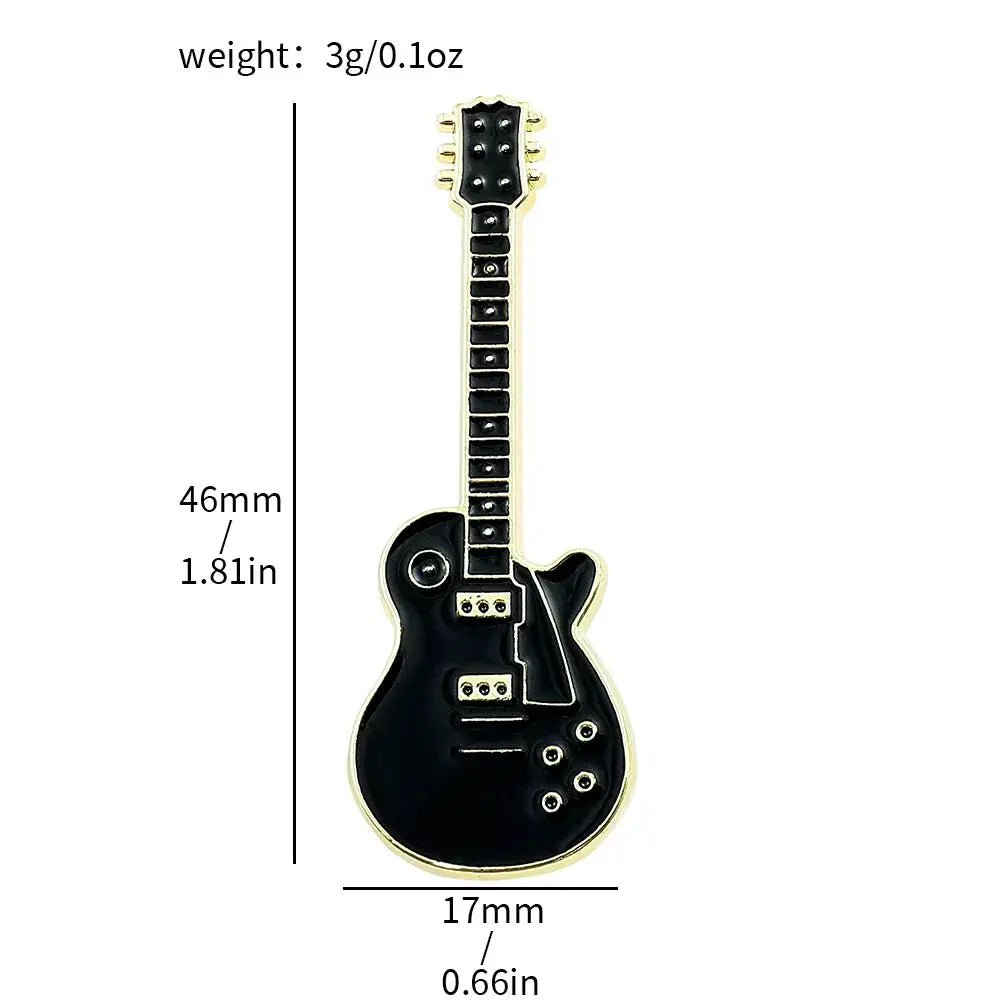 ZAKOL Vintage Metal Enamel Guitar Brooch Unisex Fashion Pin Gift For Men Women Musical Instrument Accessory - Simples Market