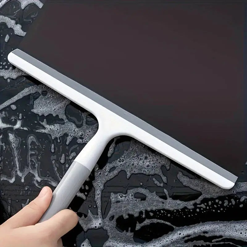 Simples Market silicone shower scraper squeegee with gray blade and white handle for glass surfaces