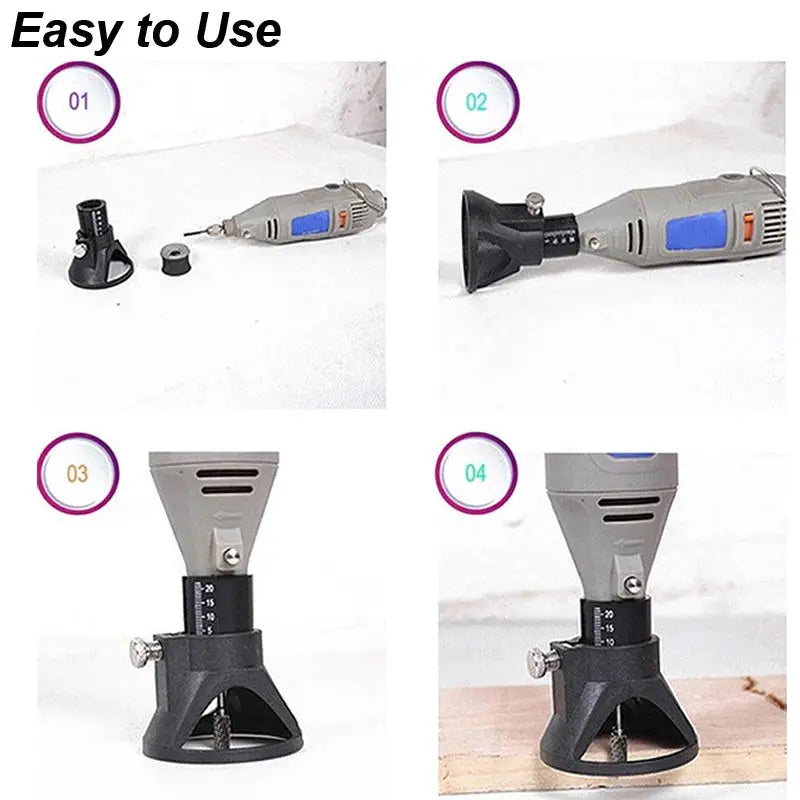 Rotary Router Milling Cutter Guide Attachment And Drill Bit Set For Dremel Wood Carving And Precise Milling