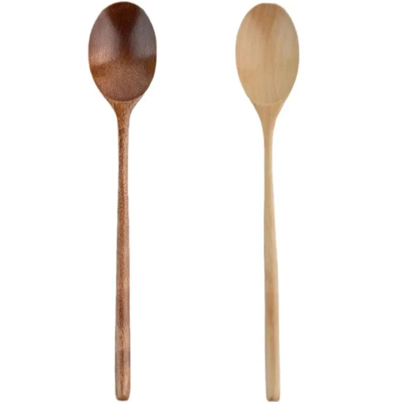 Two Piece Wooden Spoon Tableware Set Natural Phoebe Wood Kitchen Utensils For Cooking And Serving Soup Tea Dessert