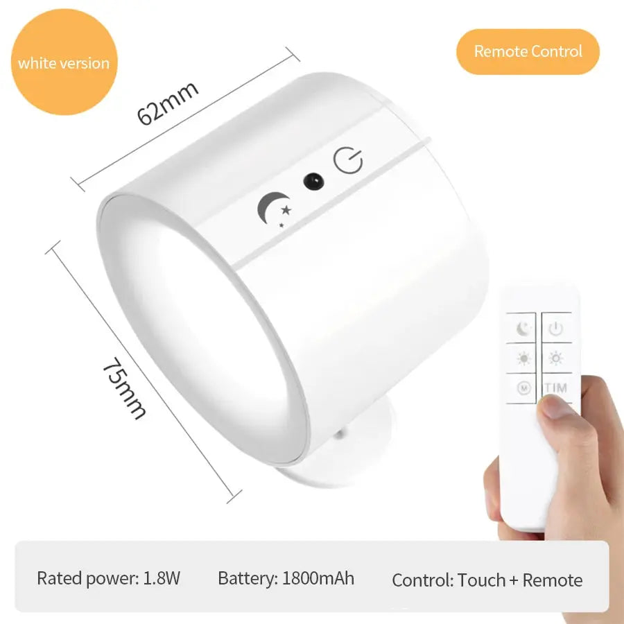 Simples Market LED wall sconce; white version with dual heads, touch and remote control