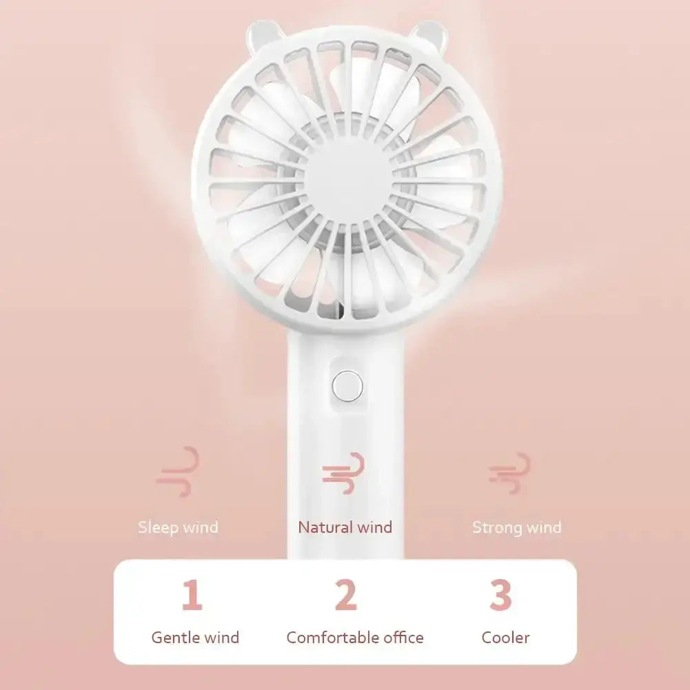 Portable Handheld USB Rechargeable Quiet Mini Desk Fan for Personal Cooling and Travel