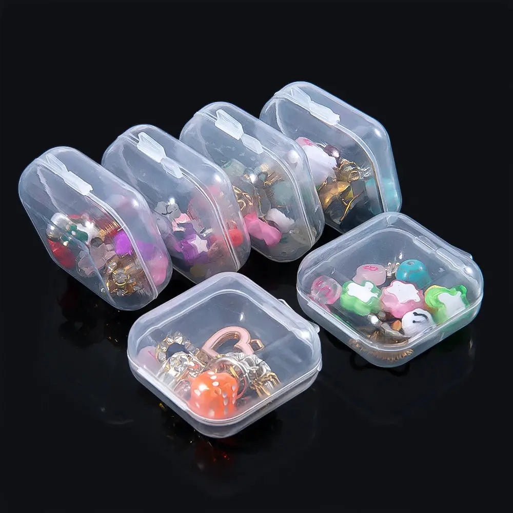 5 To 20PCS Mini Transparent Plastic Jewelry Storage Box Case Portable Earring Ring Earplug Organizer