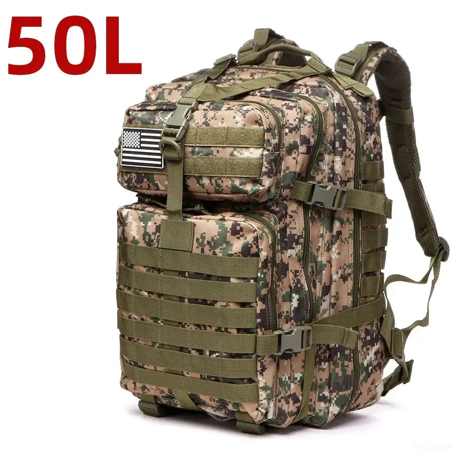 TrailMaster Tactical Backpack 25L 50L Waterproof Nylon For Outdoor Trekking Hiking Fishing Hunting Camping