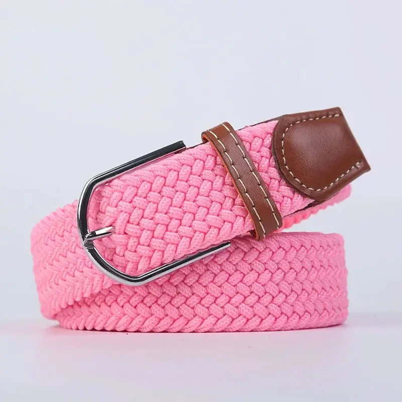 UrbanFlex Unisex Knitted Pin Buckle Belt Elastic Braided Canvas Stretch For Comfortable Jeans Wear