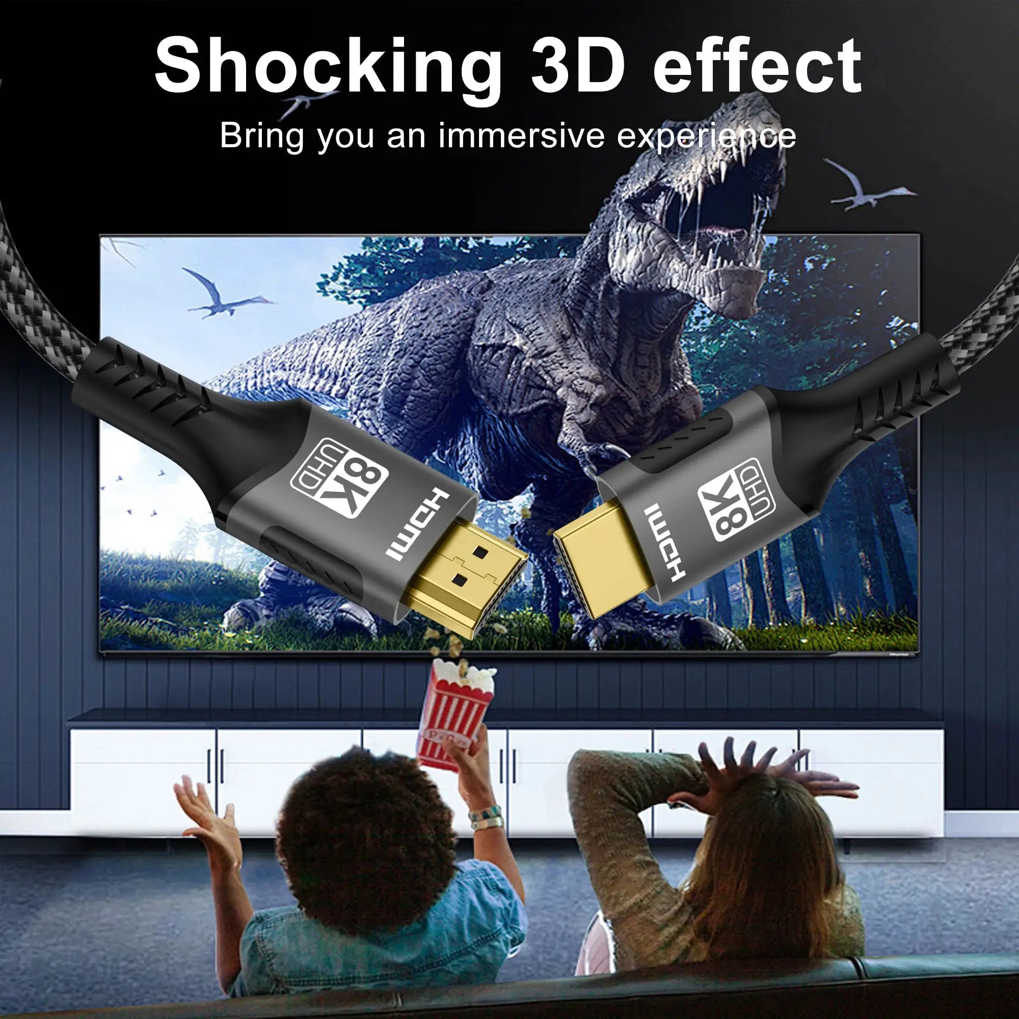 8K HDMI 2.1 Cable 48Gbps Ultra High Speed HDR ARC For RTX PC Laptop Projector TV 8K60Hz 4K120Hz
