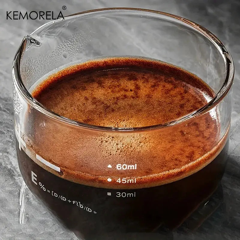 KEMORELA 60ml Espresso Shot Glasses Clear Scale Measuring Cup Heavy Glass Coffee Cups for Home Barista Accessories