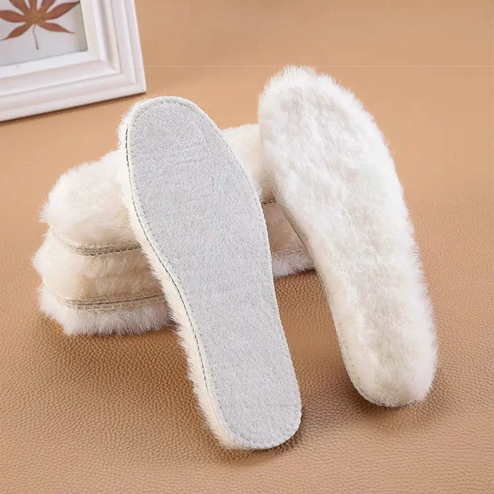 Genuine Sheepskin Fleece Insoles for Men and Women Warm Winter Real Wool Cashmere Inner Soles for Shoes and Snow Boots