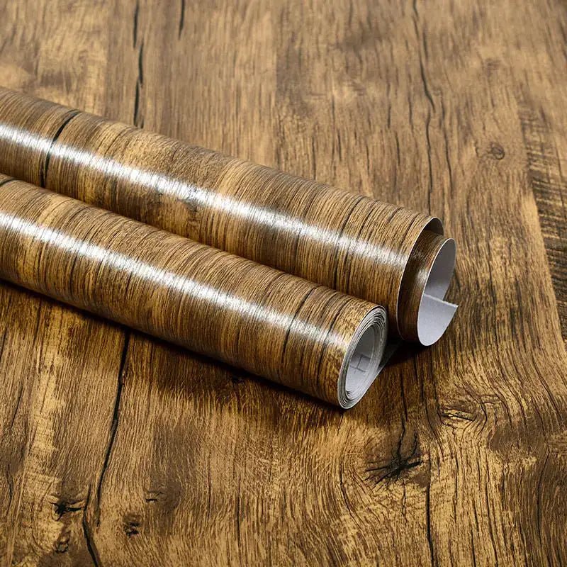 Vinyl Self Adhesive Waterproof Wood Wallpaper Rolls For Walls And Furniture Renovation Film Home Decor PVC - Simples Market
