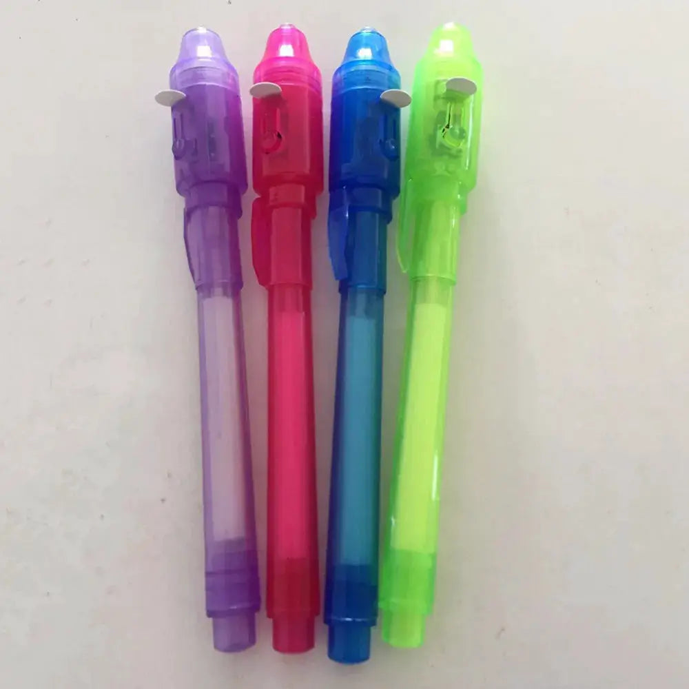 Luminous Light Pen Magic Purple 2 in 1 UV Black Light Drawing Pen with Invisible Ink for Kids Education Toy